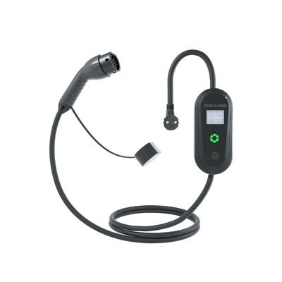 समायोज्य पोर्टेबल इलेक्ट्रिक वाहन चार्जर 220V 16A 3.5kw एलसीडी संकेतक प्रकाश