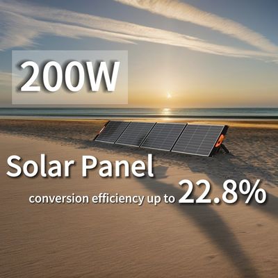 बिजली आपूर्ति के लिए सुविधाजनक 200W आउटडोर मोनोक्रिस्टलीय सिलिकॉन फोल्डेबल सोलर पैनल