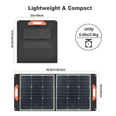 मोनोक्रिस्टलाइन सिलिकॉन के साथ लचीला तह करने योग्य हल्के 60W सनपावर सोलर पीवी पैनल