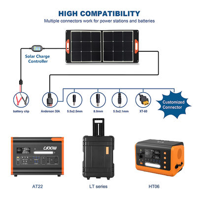 मोनोक्रिस्टलीय सिलिकॉन 100W 200W सौर पैनल पीवी सेल मॉड्यूल पोर्टेबल फोल्डिंग सौर पैनल