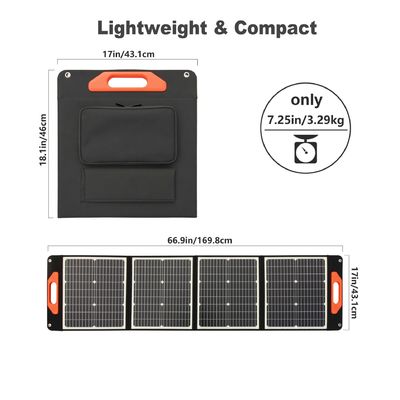 मोनोक्रिस्टलीय सिलिकॉन 100W 200W सौर पैनल पीवी सेल मॉड्यूल पोर्टेबल फोल्डिंग सौर पैनल