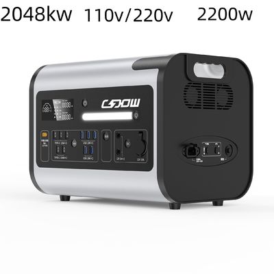 2200W सुपर पावरफुल लिथियम आयरन फॉस्फेट पोर्टेबल पावर स्टेशन