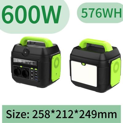 एलईडी लाइट 11W और अनुकूलित अनुरोध के साथ 600W पोर्टेबल पावर स्टेशन सोलर जनरेटर