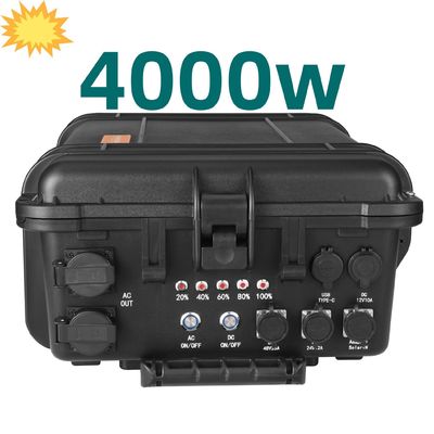 4000W पोर्टेबल पावर स्टेशन सभी एसी आउटपुट सॉकेट और LiFePO4 लिथियम बैटरी के साथ