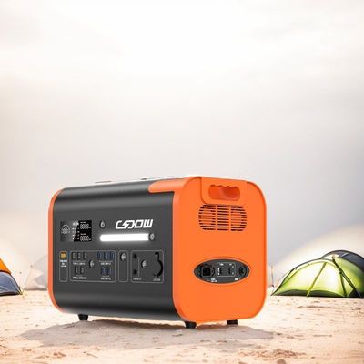 पावर क्षमता पोर्टेबल पावर स्टेशन 600W 2000W 2200W नारंगी बीएमएस सुरक्षा के साथ काला