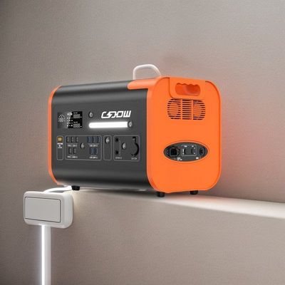 पावर क्षमता पोर्टेबल पावर स्टेशन 600W 2000W 2200W नारंगी बीएमएस सुरक्षा के साथ काला