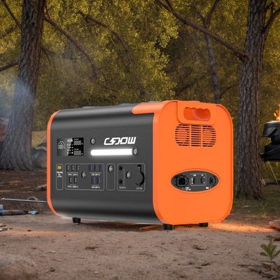 पावर क्षमता पोर्टेबल पावर स्टेशन 600W 2000W 2200W नारंगी बीएमएस सुरक्षा के साथ काला