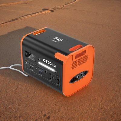 पावर क्षमता पोर्टेबल पावर स्टेशन 600W 2000W 2200W नारंगी बीएमएस सुरक्षा के साथ काला