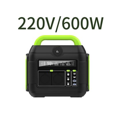 हटाने योग्य बैटरी 600W लिथियम 110V 220V कैम्पिंग मिनी पोर्टेबल एसी आउटलेट पावर बैंक