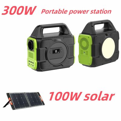 ईयू एसी सॉकेट संगत सभी 300W लिथियम RV बैटरी के साथ पोर्टेबल सौर ऊर्जा स्टेशन