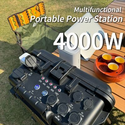 4000W पोर्टेबल पावर स्टेशन एसी शुद्ध साइन वेव आउटपुट और विस्फोट प्रूफ लाइट डिस्प्ले