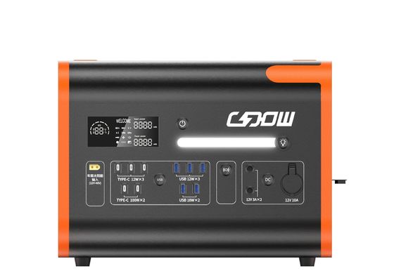 2000W 2000wh 2000W आउटडोर पावर सप्लाई सोलर जनरेटर टाइप-सी 3*18W/2*100W