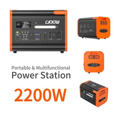 टाइप-सी 3*18W/2*100W और 2500W रिचार्जेबल सोलर पैनल के साथ 2200W पोर्टेबल पावर बैंक