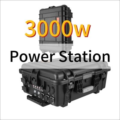 सभी उपकरण काला 3000W आपातकालीन पोर्टेबल सौर ड्रोन पावर स्टेशन उच्च क्षमता