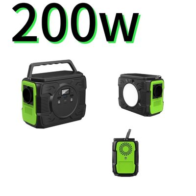 उच्च गतिशीलता पोर्टेबल सौर ऊर्जा स्टेशन 4W एलईडी प्रकाश स्थिर और 200W आउटपुट के साथ