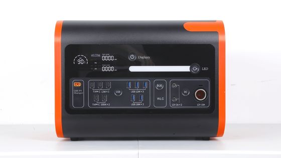 2200W40ah वायरलेस चार्जिंग सोलर एनर्जी स्टोरेज पावर स्टेशन गर्म नारंगी में काले रंग के साथ