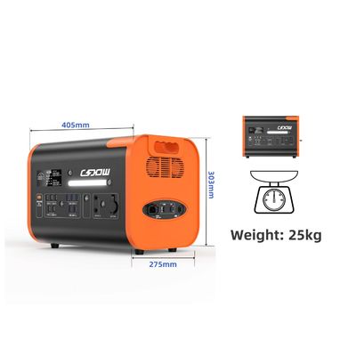 पोर्टेबल पावर स्टेशन 1500W/2200W/3000W सभी एसी आउटपुट सॉकेट के साथ ब्लैक ऑरेंज