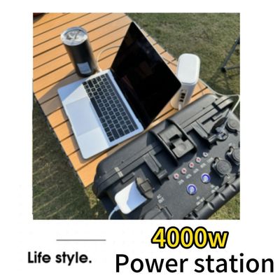 4000W/3840wh/80ah LiFePO4 सौर चार्जिंग आसान पोर्टेबिलिटी के साथ हैंड रॉड पावर स्टेशन