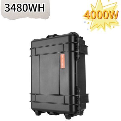 ब्लैक ड्रॉबार बॉक्स 4000W सौर जनरेटर आउटडोर ड्रोन फोटोग्राफी के लिए पोर्टेबल पावर स्टेशन