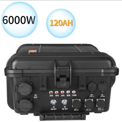 पोर्टेबल 6000W/6216wh तृतीयक लिथियम बैटरी ऊर्जा भंडारण आपातकालीन बिजली स्टेशन