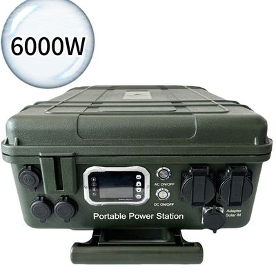 बहुक्रियाशील 6000W पीक 3000W कुल आउटपुट पावर डिस्प्ले के साथ पोर्टेबल पावर स्टेशन
