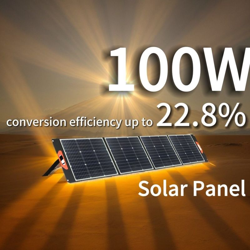 मोनोक्रिस्टलीय सिलिकॉन 100W 200W सौर पैनल पीवी सेल मॉड्यूल पोर्टेबल फोल्डिंग सौर पैनल