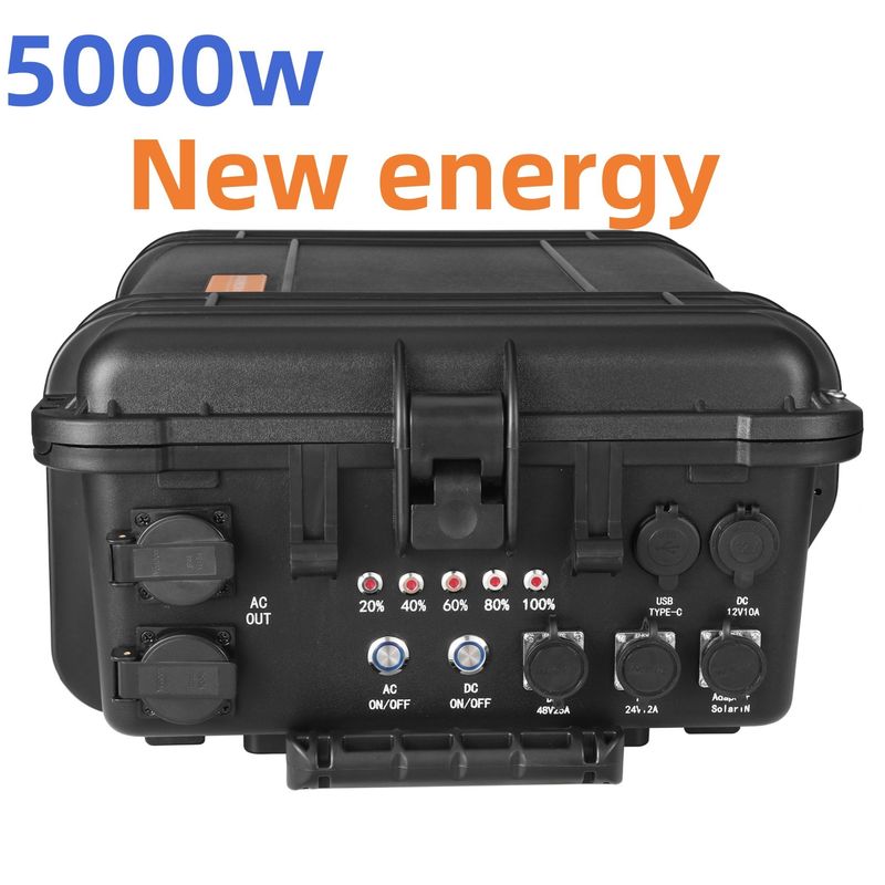 5000W AC आउटलेट पोर्टेबल सोलर पावर स्टेशन आपातकालीन जनरेटर 110V/220V के साथ रिचार्जेबल इन्वर्टर पावर बैंक