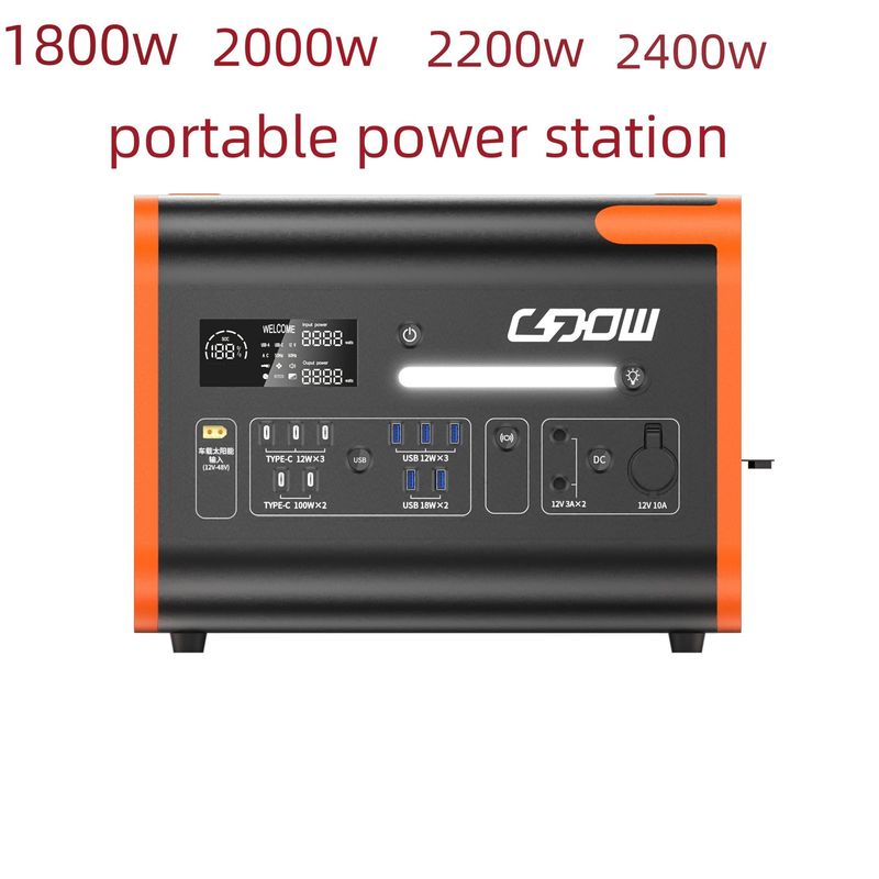 वायरलेस चार्जिंग 15W आपातकालीन बैकअप 2200W पोर्टेबल ऊर्जा भंडारण पावर स्टेशन नमूने