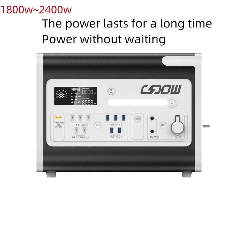 आउटडोर होम एनर्जी सिस्टम पीवी चार्जिंग के साथ 2200W सौर मोबाइल पावर स्टेशन जनरेटर