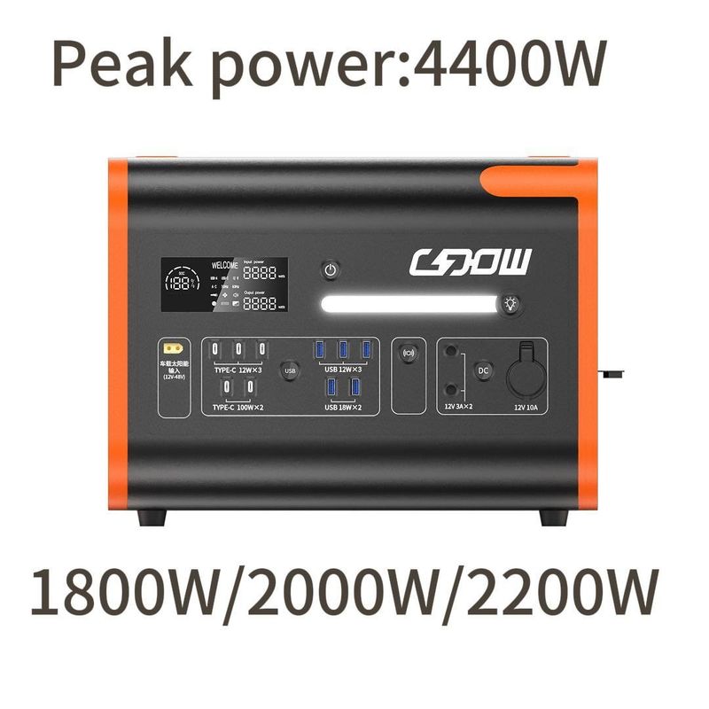 सौर पैनल पावर स्टेशन 2200W पोर्टेबल जनरेटर एसी/डीसी 230V आउटपुट पावर बैंक के साथ