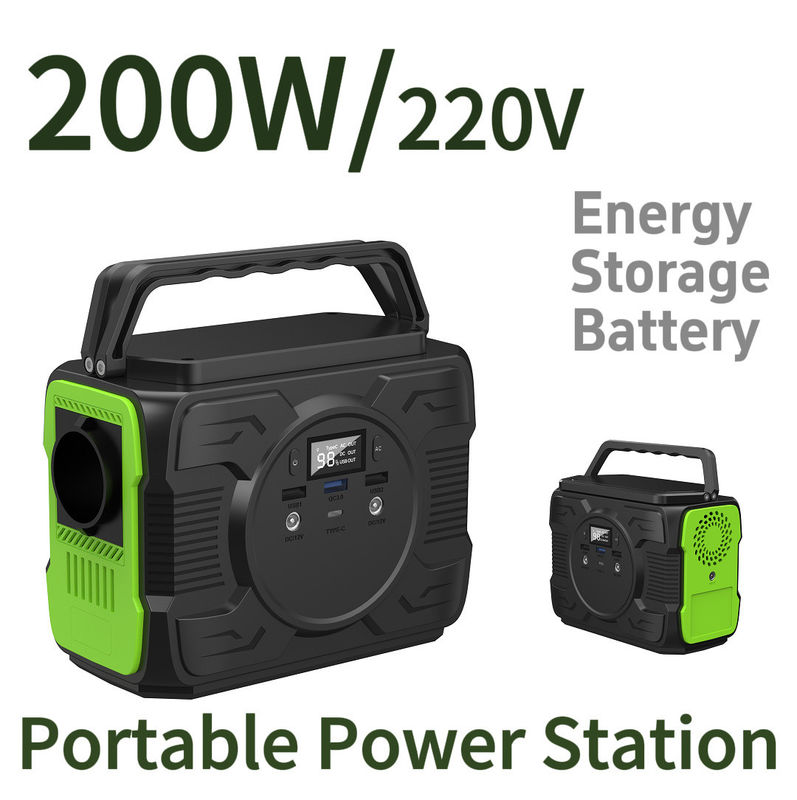 लिथियम-आयन बैटरी और एसी आउटपुट वोल्टेज 110/220V-50Hz/60Hz के साथ 200W आउटडोर पावर बैंक