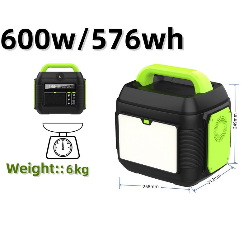 600W258*212*249 मिमी पोर्टेबल पावर स्टेशन सौर जनरेटर टर्नरी लिथियम बैटरी के साथ
