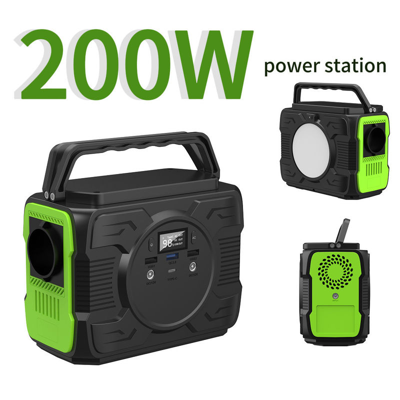 200W बैटरी लिथियम फास्ट चार्जर आउटडोर गतिविधियों के लिए रिचार्जेबल सौर जनरेटर