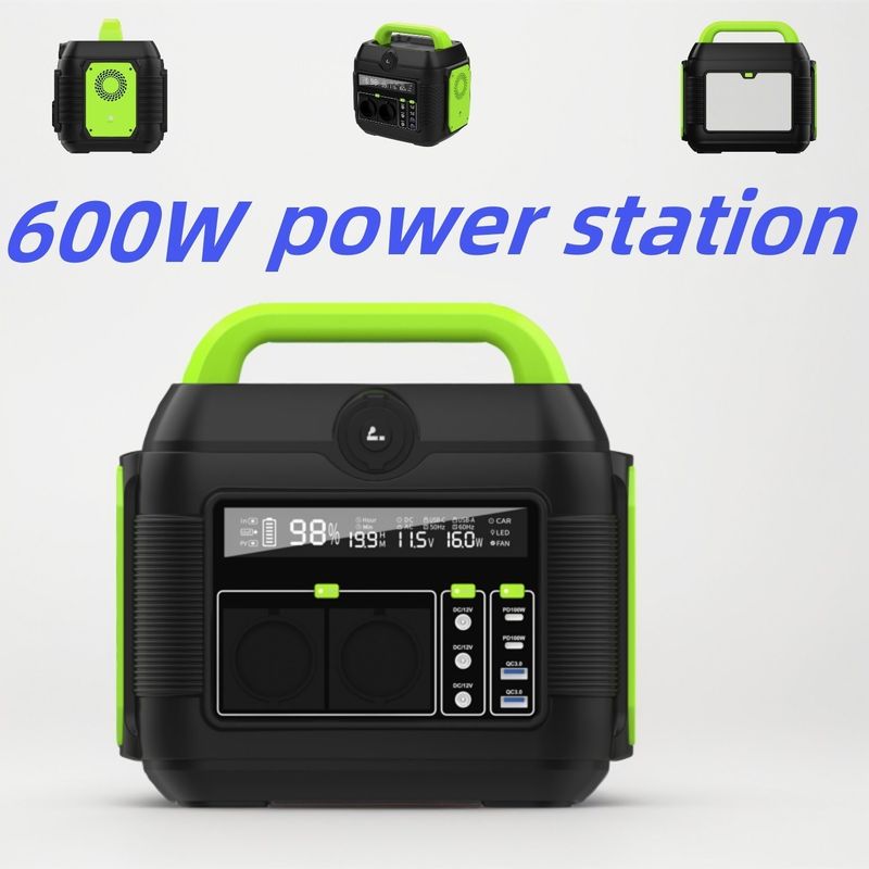 आउटडोर कैंपिंग और सौर ऊर्जा भंडारण के लिए पुनर्नवीनीकरण योग्य 600W पोर्टेबल मोबाइल जनरेटर