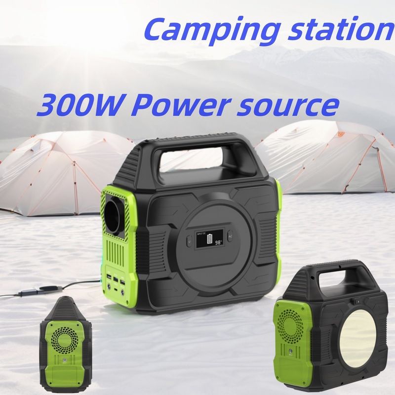 300W आउटडोर लिथियम बैटरी पैक रिचार्जेबल सोलर जनरेटर एसी डीसी टाइप-सी बैटरी बैकअप पावर आपातकालीन पोर्टेबल सोलर पावर स्टेशन