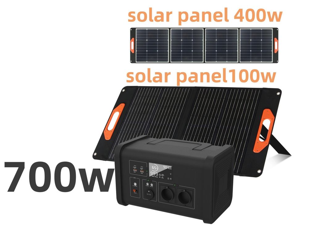 LiFePO4 होम पावर आउटेज 700W AC आउटपुट पावर और एलईडी लाइट के साथ पोर्टेबल पावर स्टेशन