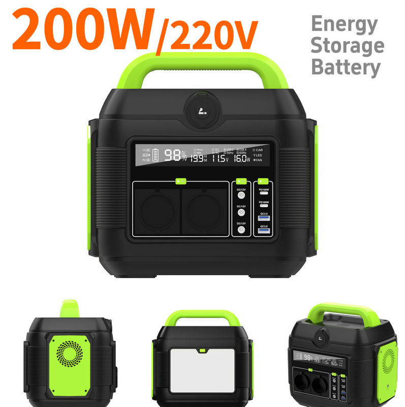 डीसी1 2 आउटपुट 12V-16.8V/6A 200W पोर्टेबल पावर स्टेशन कैम्पिंग के लिए सौर जनरेटर