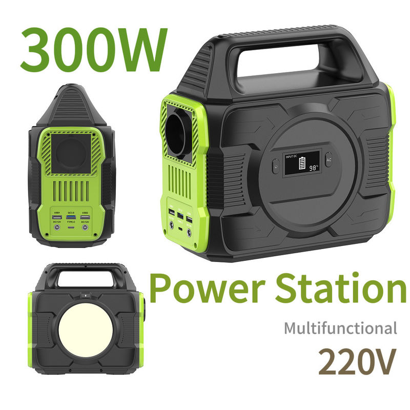 300W आपातकालीन ऊर्जा शिविर लिथियम बैटरी पोर्टेबल पावर स्टेशन हमारे साथ एसी सॉकेट