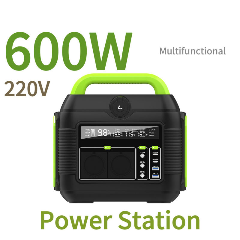 घर और शिविर के लिए 600W पोर्टेबल पावर स्टेशन 1000W 1500W सौर पैनल जनरेटर