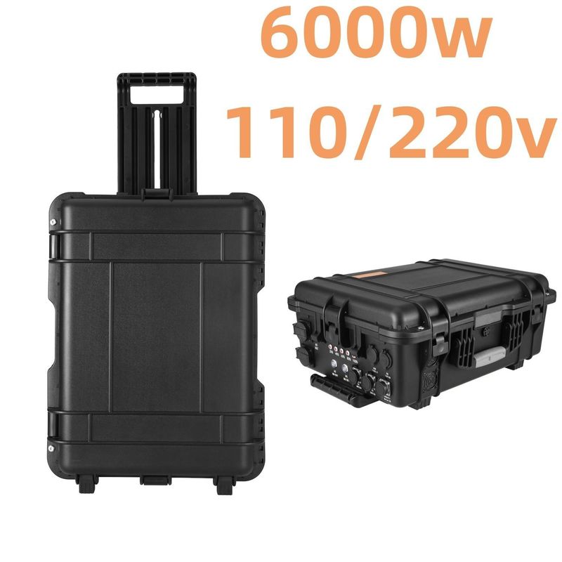 LiFePO4बैटरी 6000W पोर्टेबल पावर स्टेशन आउटडोर गतिविधियों के लिए सौर जनरेटर