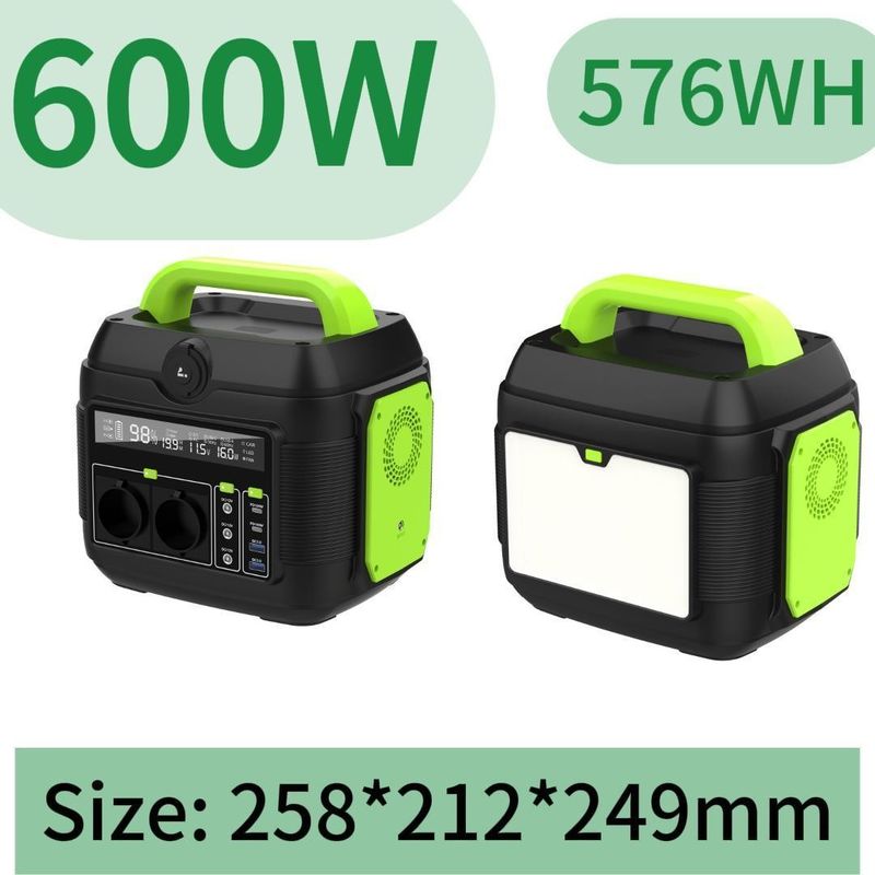 एलईडी लाइट 11W और अनुकूलित अनुरोध के साथ 600W पोर्टेबल पावर स्टेशन सोलर जनरेटर