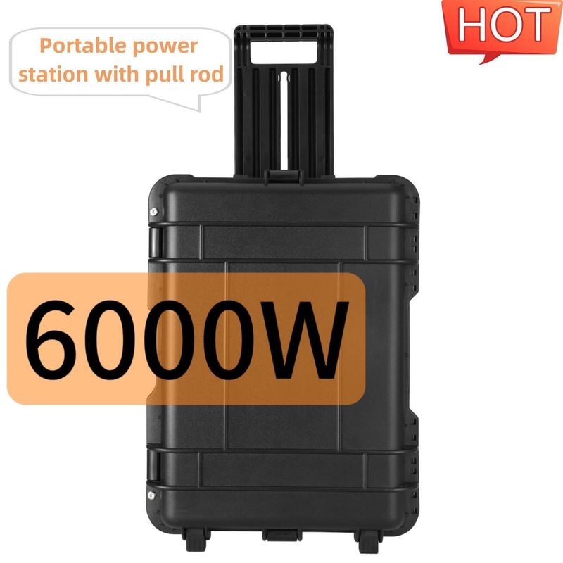 6000W बहुक्रियाशील आउटडोर पोर्टेबल सोलर जनरेटर एसी आउटपुट करंट 15A मैक्स के साथ