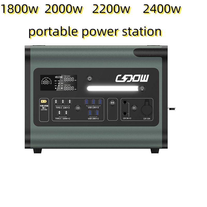 सौर ऊर्जा स्टेशन 220V AC आउटपुट पोर्टेबल पावर सप्लाई ब्लैक आउटपुट आवृत्ति 50/60Hz