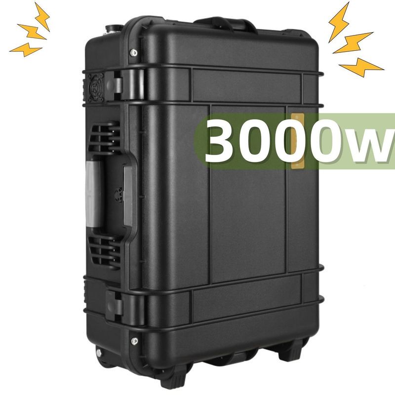 सभी सॉकेट प्रकार 3000W LiFePO4 बैटरी पोर्टेबल पावर स्टेशन 6000W की पीक पावर के साथ