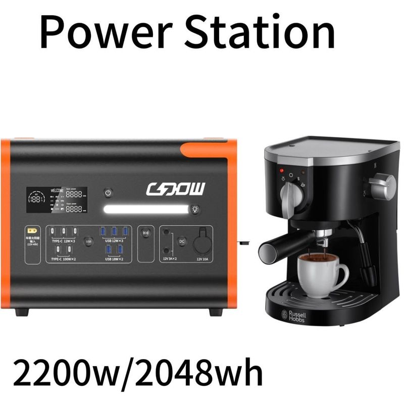 सौर आउटपुट पावर और लिथियम आयरन बैटरी जनरेटर 2200W AT22 के लिए पोर्टेबल पावर स्टेशन