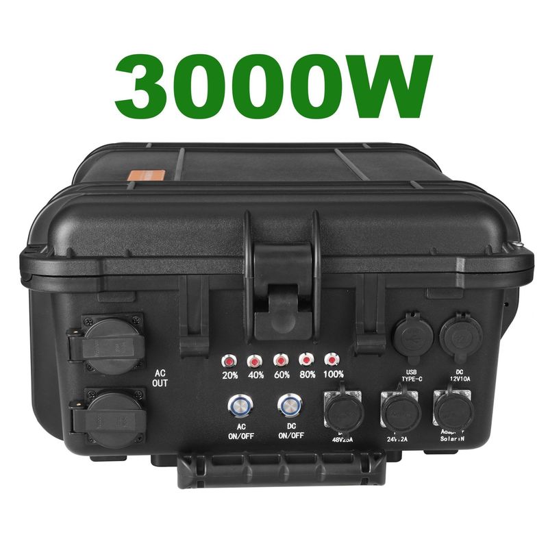 परिवार के लिए 3000W पोर्टेबल सोलर 220V सॉकेट आउटडोर आपातकालीन बैकअप पावर स्टेशन