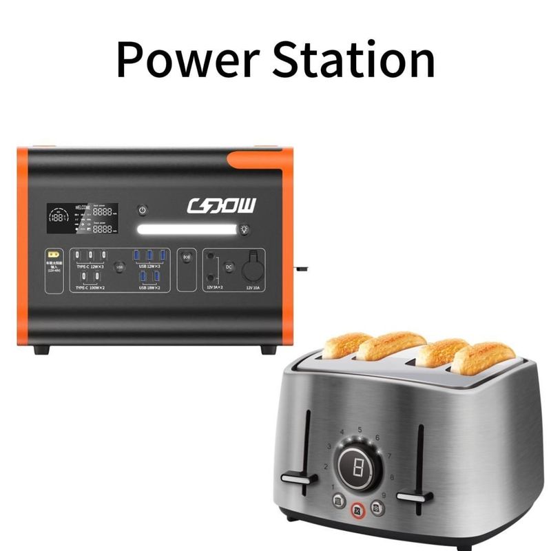 आउटडोर कैंपिंग पावर स्टेशन के लिए LiFePO4 2200W ब्लैक साइलेंट पोर्टेबल इन्वर्टर जनरेटर