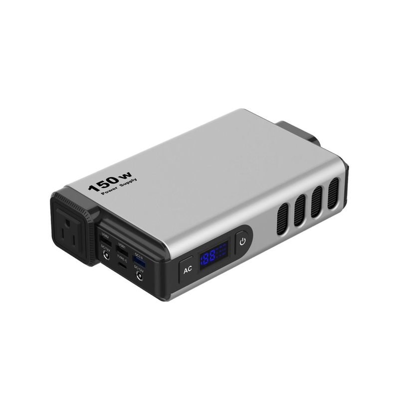 S150X-100 पोर्टेबल पावर स्टेशन 150W घर के लिए आउटडोर आपातकालीन बैकअप 110V 220V एसी आउटपुट