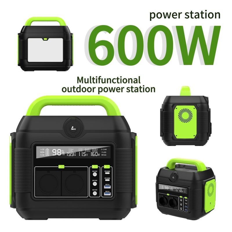 600W आउटडोर कैम्पिंग पोर्टेबल पावर स्टेशन बैटरी हटाने योग्य मई अमेरिकी मानक नहीं