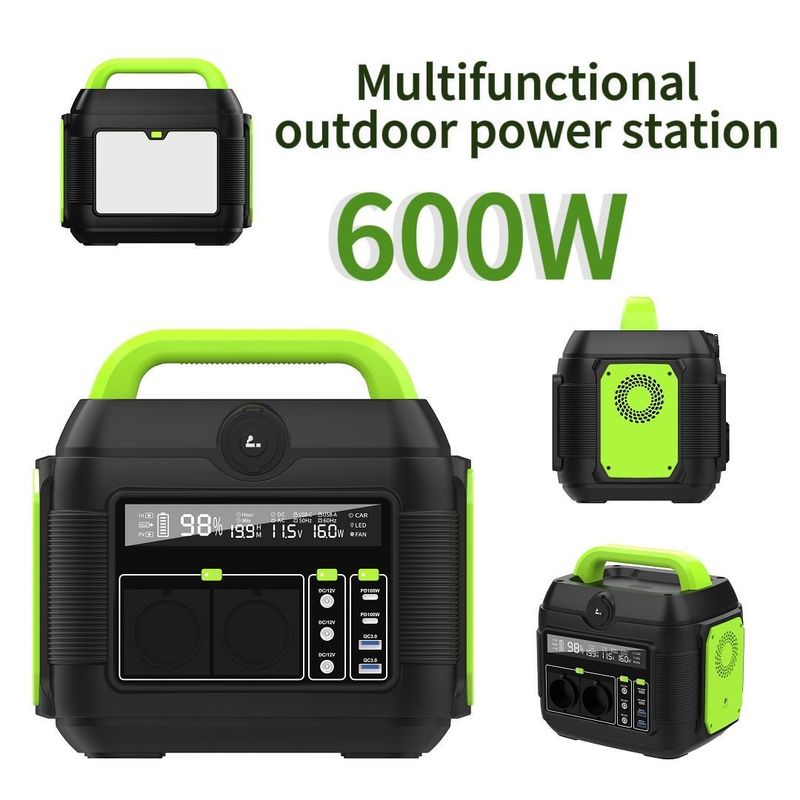 यात्रा के लिए यूरोपीय मानक 220V 600W पोर्टेबल सौर ऊर्जा भंडारण बैटरी पावर बैंक